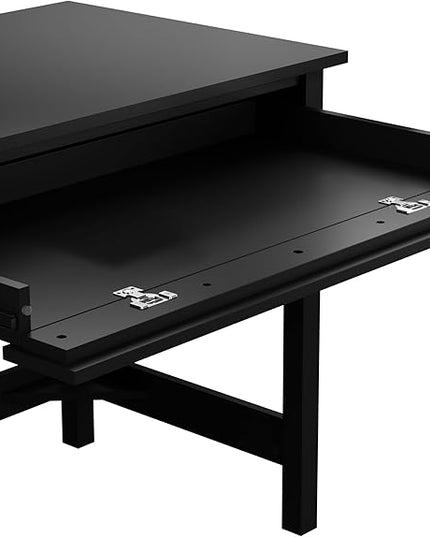 Bush Furniture Broadview 54W Computer Desk with Drawers and Desktop Organizer in Classic Black | Storage for Home Office Workspace - LeafyLoom