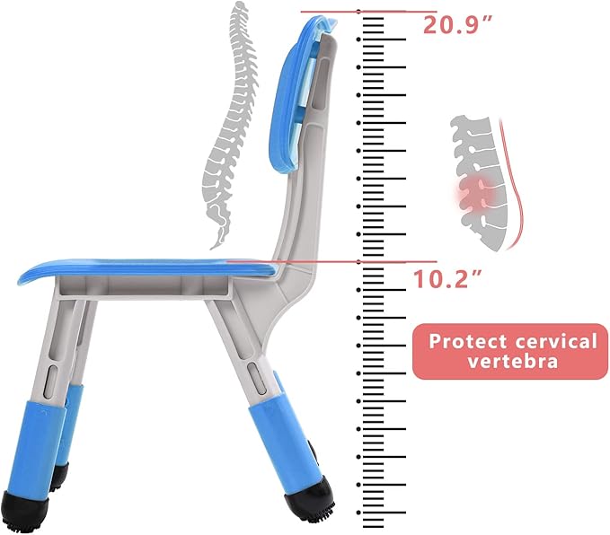 Adjustable Kid Chairs Indoor 3 Level Adjustable Suitable for Children Age 2-6. Maximum load-bearing 220LBS Suitable for Family Classroom and Nursery Child Seat Set (2-Pack-Navy Blue) - LeafyLoom