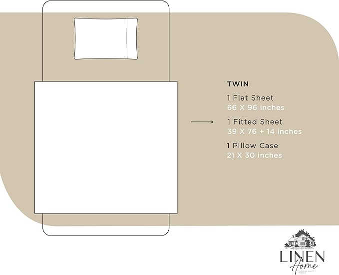 100% Cotton Percale Sheets Twin Size,Light Taupe, Deep Pocket, 3 Pieces Sheet Set - 1 Flat, 1 Deep Pocket Fitted Sheet and 1 Pillowcase, Crisp Cool and Strong Bed Linen - LeafyLoom