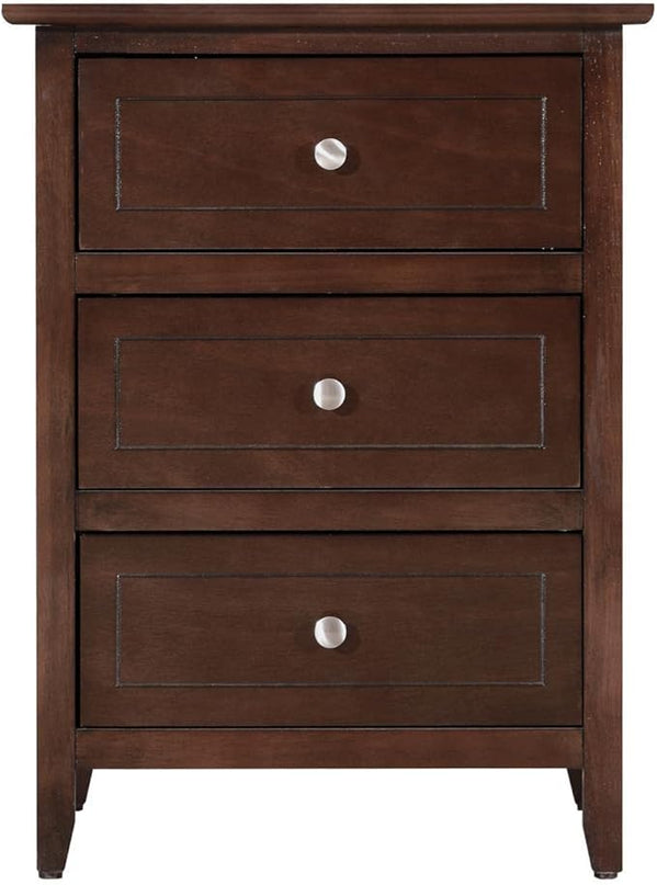 Glory Furniture Daniel 3 Drawer Nightstand in Cappuccino - LeafyLoom