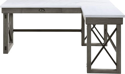 NicBex Kimberly-DW-00029-LWJ Home Office Desks, 67"x55"x30", Gray-1 - LeafyLoom