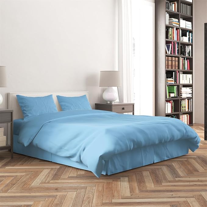 3 Piece Solid Color All Season Bedding Comforter Set Microfiber Soft Lightweight Bedding Set for Kids Teens Adults Room Decor with 1 Comforter and 2 Pillowcases King - LeafyLoom