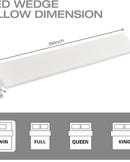 Twin Size Bed Wedge Pillow for Headboard Pillow Mattress Gap Filler Pillow(0"-8") Gaps Between Mattress and Wall College Dorm Bed Wedge Pillow Twin Bed White Bedside Pillow Mattress Space Filler - LeafyLoom