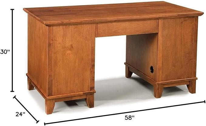 Home Styles Arts and Crafts Cottage Oak Double Pedestal Desk by Home Styles - LeafyLoom