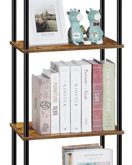 melos 4 Tier Bookshelf, Classically Tall Bookcase Shelf Storage Organizer, Modern Book Shelf for Bedroom, Living Room and Home Office - LeafyLoom