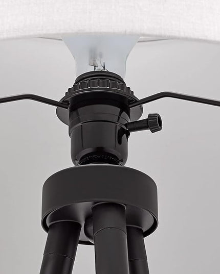 Catalina Lighting 19973-000 Mid-Century Modern Tripod Floor Lamp, Standing Lamp, Living Room Floor Light, LED Bulb NOT Included, 61.25", Black - LeafyLoom