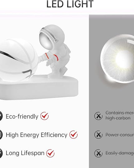 Night Light for Kids Adults, 3D Galaxy Crystal Ball Super Soft Illumination LED Small Night Lamp USB Powered and Button Control Moon Lights for Bedroom or Gift, Basketball - LeafyLoom