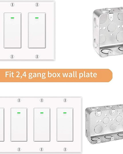 Alexa Light Switch, Double Smart WiFi Light Switches, Smart Switch 2 Gang Compatible with Alexa and Google Home, Neutral Wire Needed, with Remote Control, Timing Schedule, No hub Required (4Pack) bekca