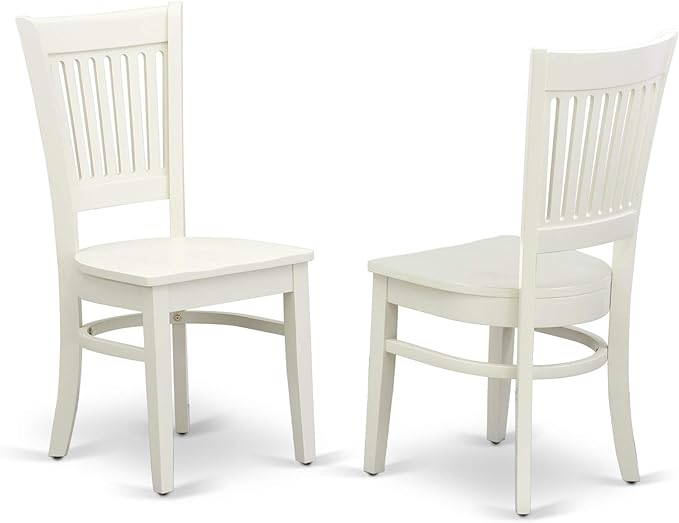 East West Furniture NOVA5-LWH-W 5 Piece Dining Room Table Set Includes a Rectangle Kitchen Table with Butterfly Leaf and 4 Dining Chairs, 32x54 Inch, Linen White - LeafyLoom