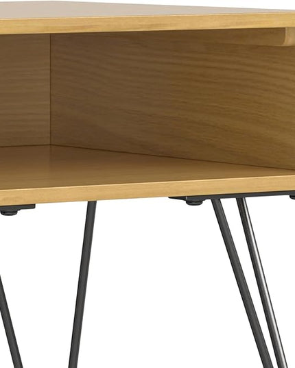 SIMPLIHOME Hunter End Table, 22 inch, Oak Veneer - LeafyLoom