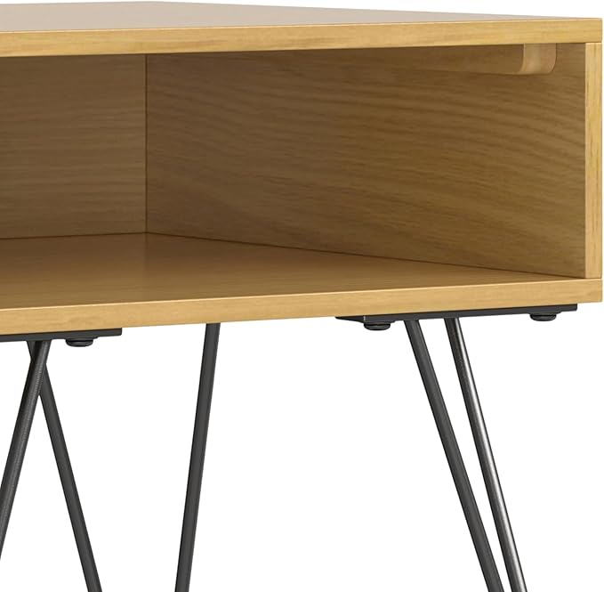 SIMPLIHOME Hunter End Table, 22 inch, Oak Veneer - LeafyLoom