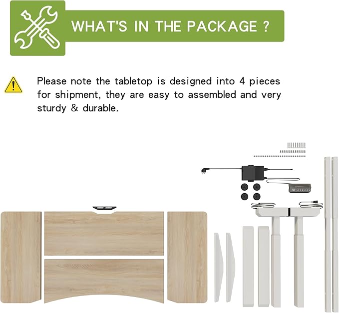 Radlove Dual Motors Height Adjustable 55 x 30'' Electric Standing Desk with Curved Design Stand Up Table 4 Memory Keys, Computer Desk with Splice Board Home Office Desk, Oak Top + White Frame - LeafyLoom