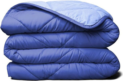 ViscoSoft All Seasons Twin/Twin XL Down Alternative Reversible Comforter - Perfect for Dorm Bedding - Breathable Premium Twin Extra Long Soft Microfiber Light Blue/Navy - LeafyLoom
