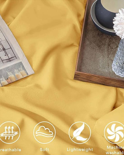 ETDIFFE Yellow Comforter Set Queen Size, 3 Piece Aesthetic Modern Bedding Set - Soft & Lightweight All Season Microfiber Down Alternative Bed Comforter with 2 Pillow Shams for Preppy Dorm - LeafyLoom