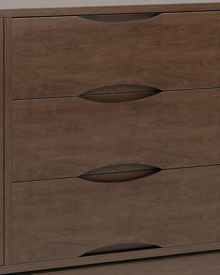 SIMPLIHOME Harper SOLID HARDWOOD 60 Inch Wide Mid Century Design Sideboard Buffet in Walnut Brown, For the Dining Room and Kitchen - LeafyLoom