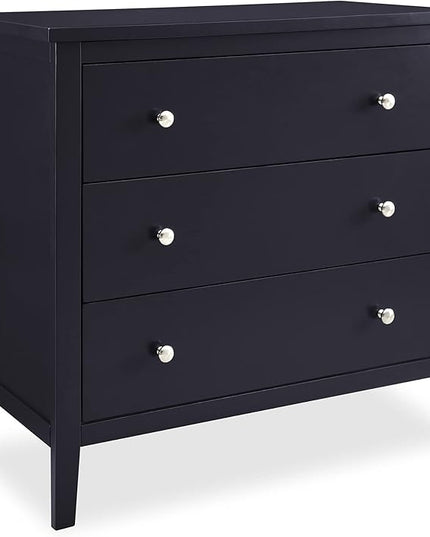 Delta Children Campbell 3 Drawer Dresser, Midnight Grey - LeafyLoom