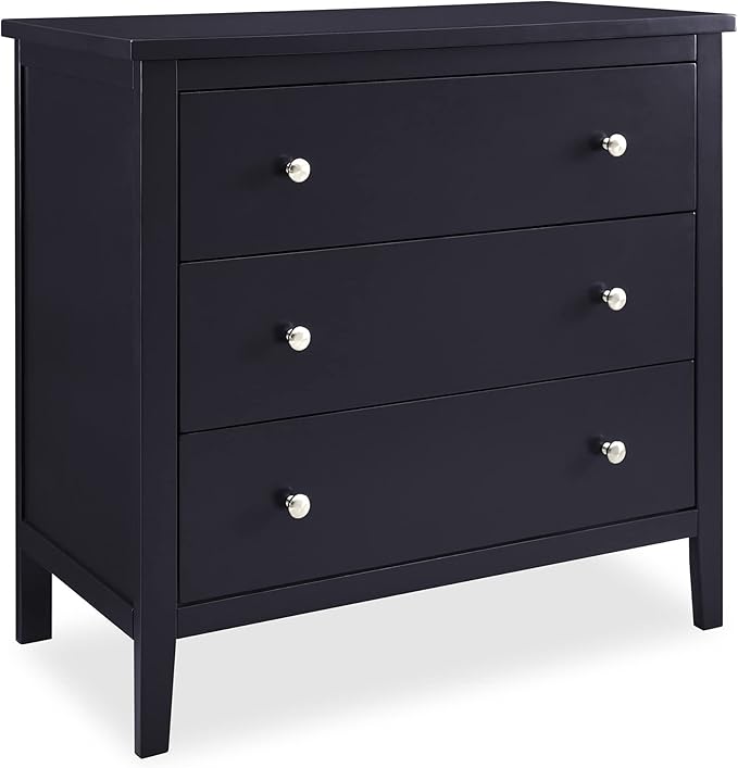 Delta Children Campbell 3 Drawer Dresser, Midnight Grey - LeafyLoom
