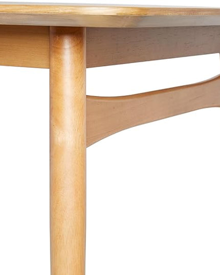 Walker Edison Mid-Century Modern Solid Wood Tapered-Leg Dining Table, 59 Inch, English Ash - LeafyLoom