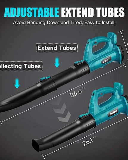 Cordless Leaf Blower for Makita 18V Battery, 450CFM 150MPH Electric Leaf Blower, 6 Speed Lightweight Handheld Leaf Blower for Lawn Care, Patio, Snow, Dust, Blowing Leaves (Battery NOT Included) - LeafyLoom
