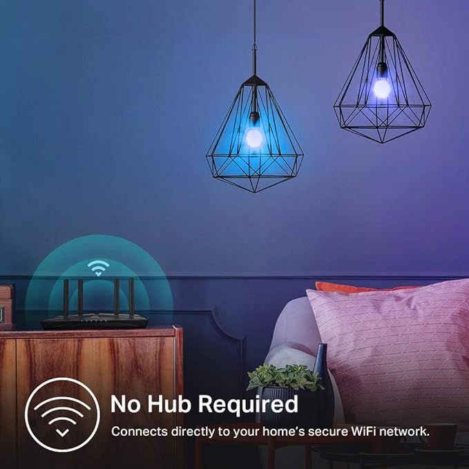 Kasa Smart Light Bulbs, Full Color Changing Dimmable Smart WiFi Bulbs Compatible with Alexa and Google Home, A19, 60 W 800 Lumens,2.4Ghz only, No Hub Required, 2-Pack (KL125P2), Multicolor KasaSmartbyTP-Link