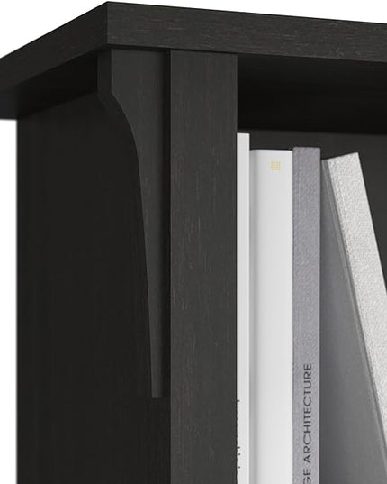 Bush Furniture Salinas Cube Shelf and Bookcase | Display 6 Shelves | Modern Storage Cabinet with Open Bookshelf for Library, Office, Living Room, Bedroom and More, 48W x 14D x 30H, Vintage Black - LeafyLoom