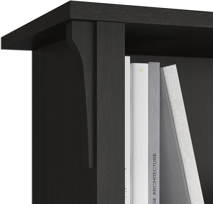 Bush Furniture Salinas Cube Shelf and Bookcase | Display 6 Shelves | Modern Storage Cabinet with Open Bookshelf for Library, Office, Living Room, Bedroom and More, 48W x 14D x 30H, Vintage Black - LeafyLoom