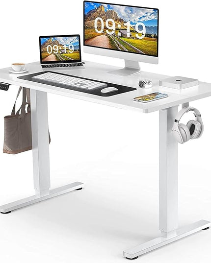 NicBex Home Office Desk 47'' x 23" Electric Height Adjustable Standing Desk Computer Desk Office Desk, Sit to Stand Ergonomic Computer Desk Adjustable Desk, White - LeafyLoom