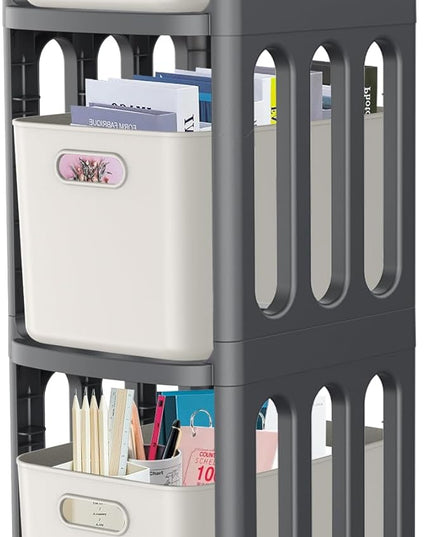 File Cabinet, Easy Assembled Mobile Filing Cabinets with Wheels, 3 Drawer Rolling Cart for Home Office Legal/Letter/A4 Size File - LeafyLoom