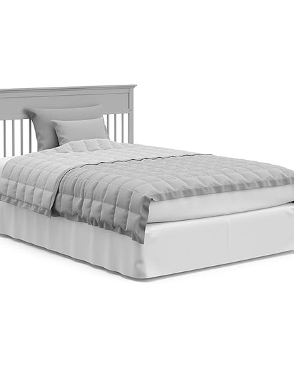 Storkcraft Carmel 5-in-1 Convertible Crib (Pebble Gray) - GREENGUARD Gold Certified, Converts to Toddler Bed & Full-Size Bed, Fits Standard Full-Size Crib Mattress, 4 Adjustable Mattress Heights - LeafyLoom