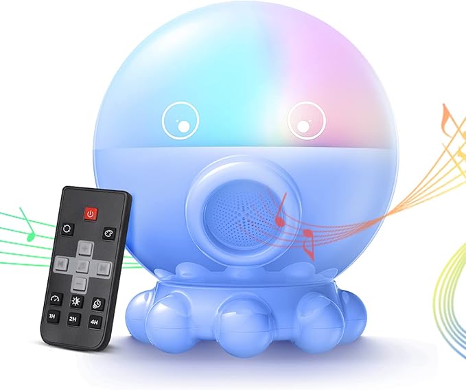 Night Light Projector Christmas Gift for Kids, Kids Toys for Girls Boys, Star Moon & Ocean Projection for 2-10 Year Old Girls, Lullaby Songs, Toddler Toys,Adjustable 360-Degree Rotation,Octopus Decor - LeafyLoom