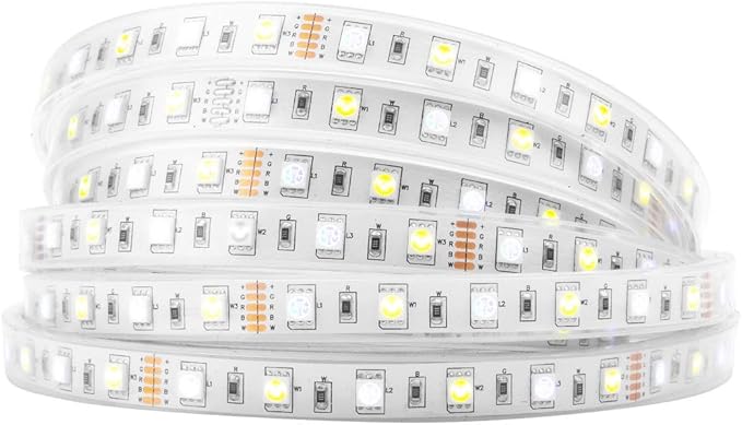 BTF-LIGHTING 5050 RGBW RGB+Cool White(6000K-7000K) 150RGB+150White LED Tape Light 5m 16.4ft 60LED/m Multi-Colored IP67 12mm Width FPCB DC12V for Bedroom Home Decoration(No Adapter or Controller) BTF-LIGHTING