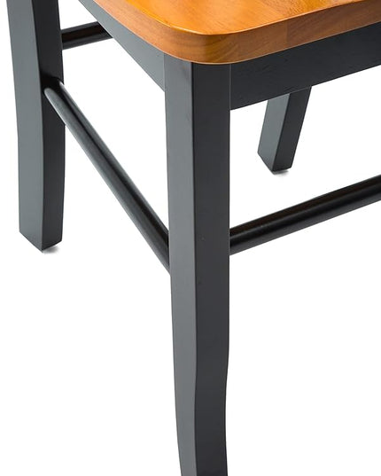Boraam Shaker Chair, Black/Oak, Set of 2 - LeafyLoom