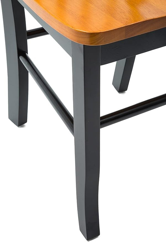 Boraam Shaker Chair, Black/Oak, Set of 2 - LeafyLoom