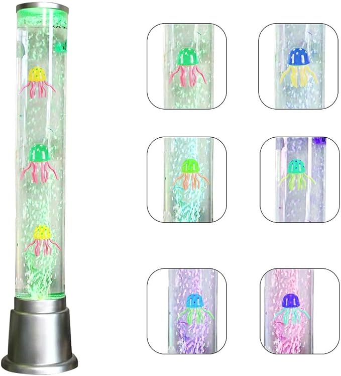 Shop LC Electric Jellyfish Lamp Artificial Fake Fish Tank Aquarium Lamp with Sensory Bubble Tube Lamp Night Light Sensory Lamp Jellyfish Lava Lamp - 1.90 FT Birthday Gifts - LeafyLoom