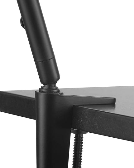 Globe Electric 52883 Luna 18" 2-Light Clamp-Arm Desk Lamp, Matte Black, Mushroom Shade, Double On/Off Pull Chains - LeafyLoom