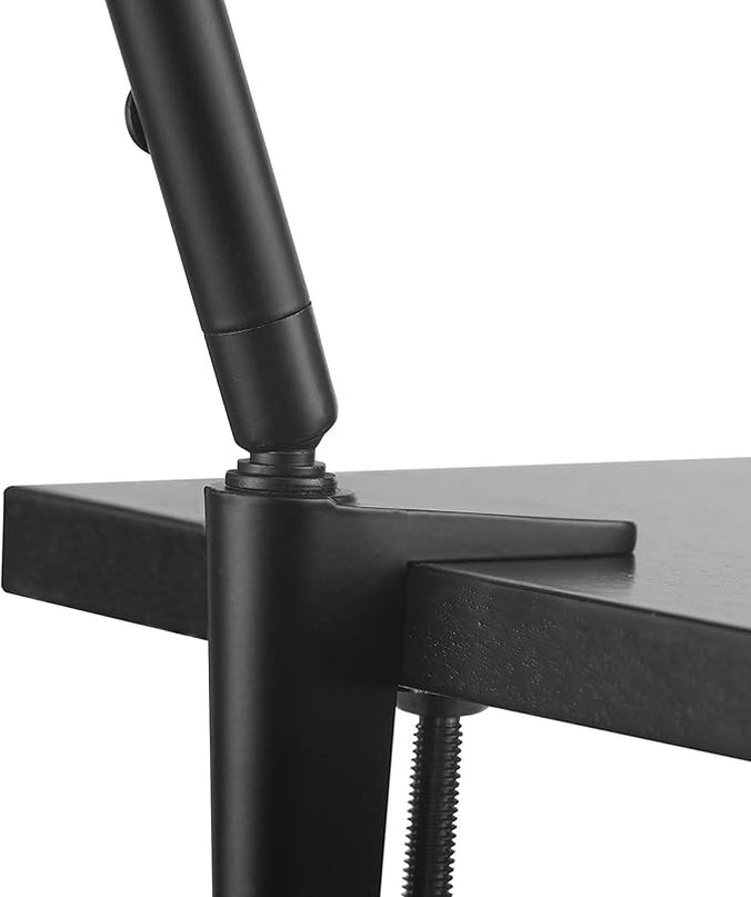 Globe Electric 52883 Luna 18" 2-Light Clamp-Arm Desk Lamp, Matte Black, Mushroom Shade, Double On/Off Pull Chains - LeafyLoom