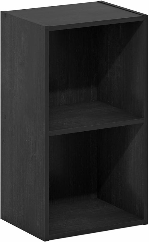 Furinno Luder Bookcase / Book / Storage, 2-Tier Cube, Blackwood - LeafyLoom