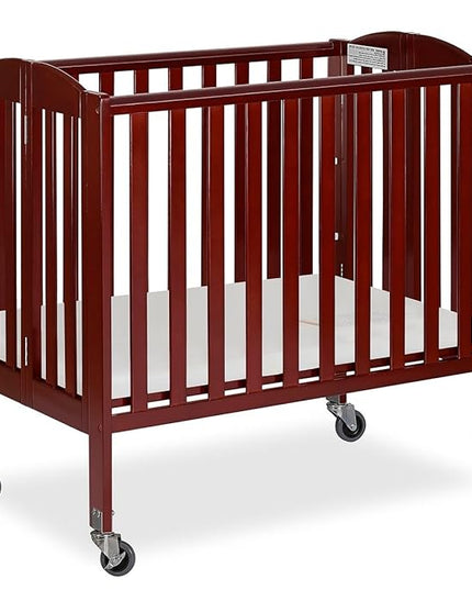 3-in-1 Folding Portable Crib, Cherry, Large - LeafyLoom