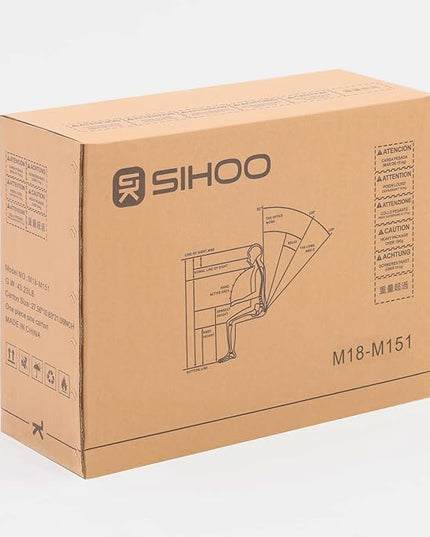 SIHOO M18 Ergonomic Office Chair for Big and Tall People Adjustable Headrest with 2D Armrest Lumbar Support and PU Wheels Swivel Tilt Function Orange - LeafyLoom