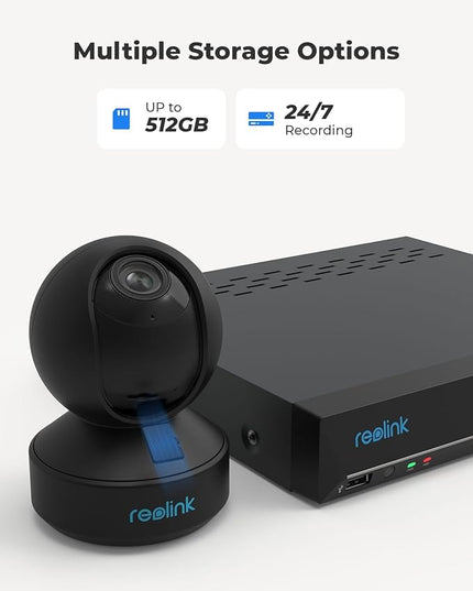 REOLINK 5GHz WiFi Indoor Camera, 5MP Plug-in Security Camera with 3X Optical Zoom, 360 Degree Baby/Dog Monitor with Auto Tracking, Person/Pet Detection, 2.4/5 GHz WiFi, Local Storage, E1 Zoom REOLINK