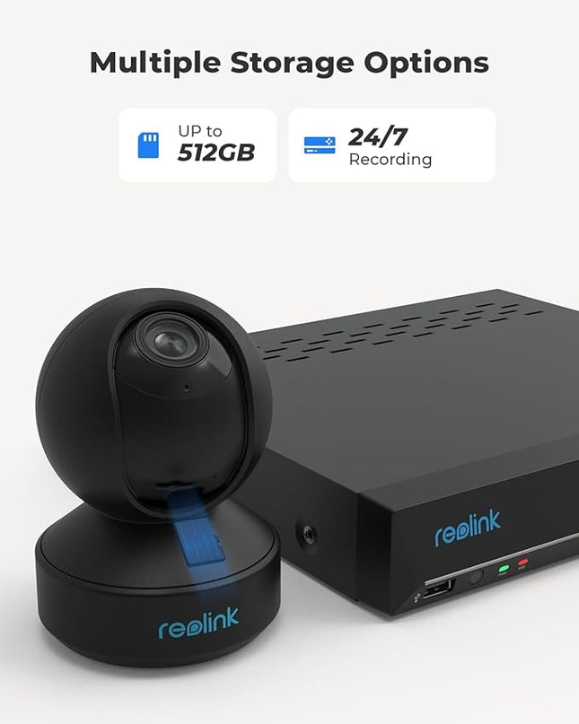 REOLINK 5GHz WiFi Indoor Camera, 5MP Plug-in Security Camera with 3X Optical Zoom, 360 Degree Baby/Dog Monitor with Auto Tracking, Person/Pet Detection, 2.4/5 GHz WiFi, Local Storage, E1 Zoom REOLINK