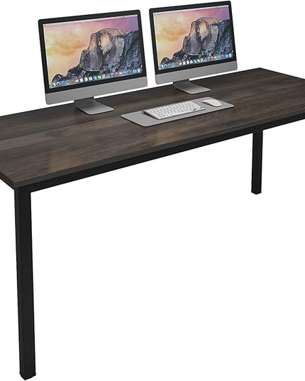 SogesGame Computer Desk, 63 inches Office Desk Computer Table Study Writing Desk Workstation for Home Office, Dining Table Walnut - LeafyLoom