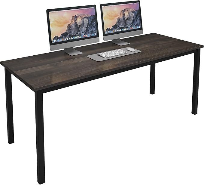 SogesGame Computer Desk, 63 inches Office Desk Computer Table Study Writing Desk Workstation for Home Office, Dining Table Walnut - LeafyLoom