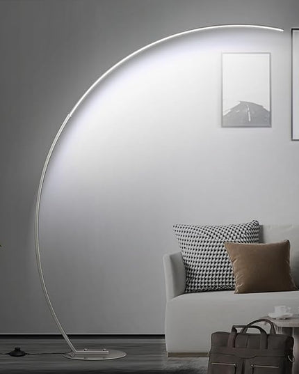 Dimmable LED Floor Lamp with 3 Color Temperatures, Ultra Bright 2000LM Brushed Nickel Arc Floor Lamps for Living Room, Modern Tall Lamp with Remote Control Reading Floor Lamp for Bedroom Office - LeafyLoom