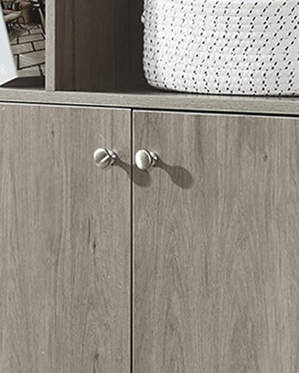 Modern Bookcase with 2 Doors, Shelf Organizer for Display, Wooden Bookshelf Library with 6 Storage Cabinet for Home Office (Gray Oak) - LeafyLoom