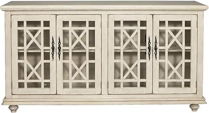 Martin Svensson Home Orsey 63" TV Stand, Antique White - LeafyLoom