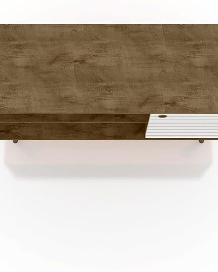Manhattan Comfort Liberty Mid Century Modern TV Stand for Televisions up to 46 Inches, Bedroom and Living Room Entertainment Center with Storage, Shelves, and Cabinet, 43" Wide, Rustic Brown/White - LeafyLoom