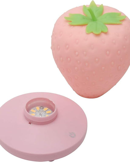 Strawberry Night Light, Cute Silicone Strawberry Lamp, LED Cute Night Light, Bedside Color Changing Lamp, 3 Modes Touch for Birthday, Christmas - LeafyLoom