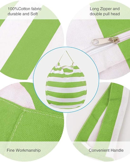 27Inch Stuffed Animal Storage Bean Bag Chair Cover for Kids room, Gifts for 3 4 5 6 7 8 9 Boys Girls Stuffed Animals Toy Storage Bags, New Year Gift-Green - LeafyLoom