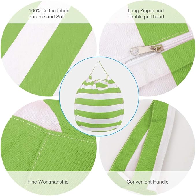 27Inch Stuffed Animal Storage Bean Bag Chair Cover for Kids room, Gifts for 3 4 5 6 7 8 9 Boys Girls Stuffed Animals Toy Storage Bags, New Year Gift-Green - LeafyLoom